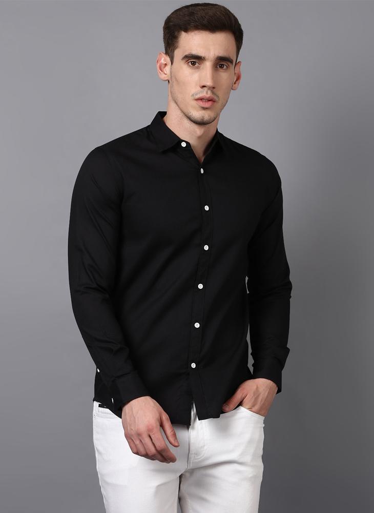 Black Button down Shirt with Contrast ...